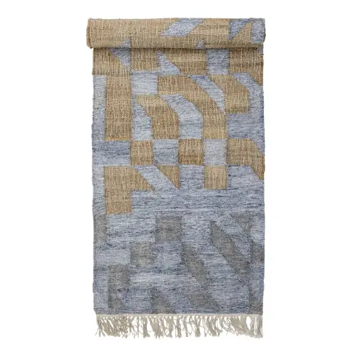 Oferta Kolorowy dywanik Vikka Blue 245x75  Bloomingville