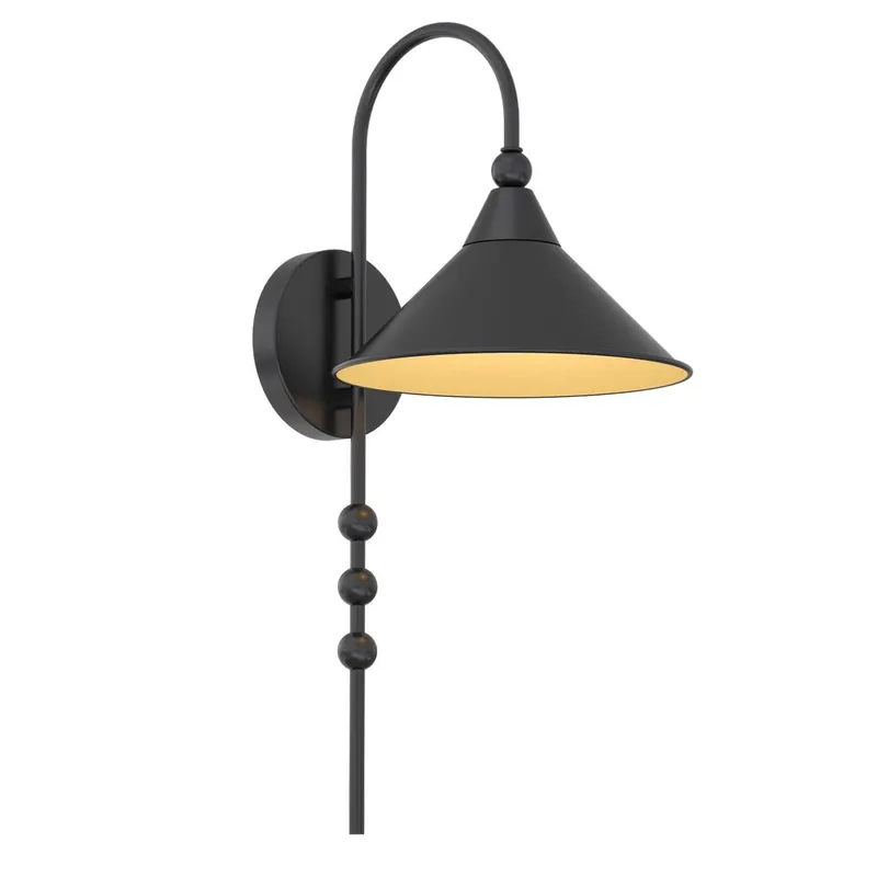 Nowy Ashford kinkiet 1xE27 czarny W01531BK