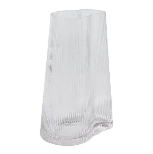 Wazon z ryflowanego szkła dmuchanego Ripe 26 cm Muubs Hit cenowy