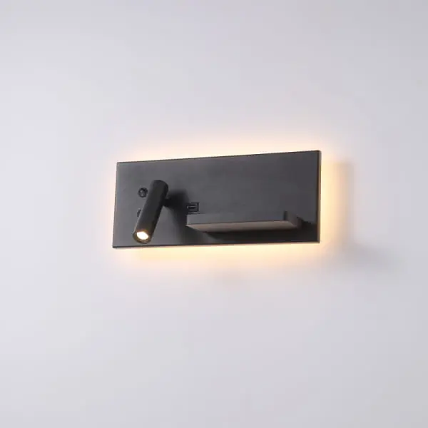 Hotels 417P kinkiet 2xLED 7W z portem USB i ładowarką indukcyjną czarny Obniżka ceny