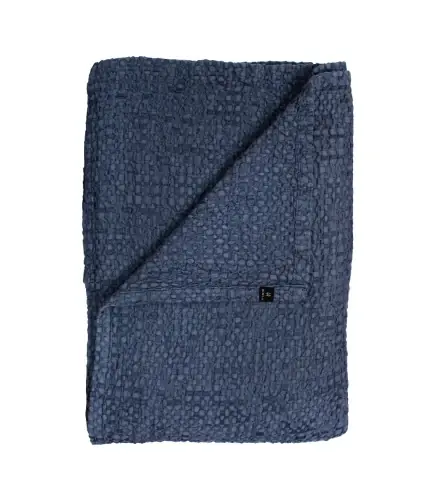 Niebieska narzuta na łóżko 260x260 Dani Indigo OekoTex Gots HIMLA Wyjątkowa oferta