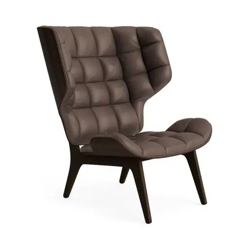 Fotel tapicerowany Mammoth, dąb Dark Smoked skóra Dark Brown NORR11 Kup teraz