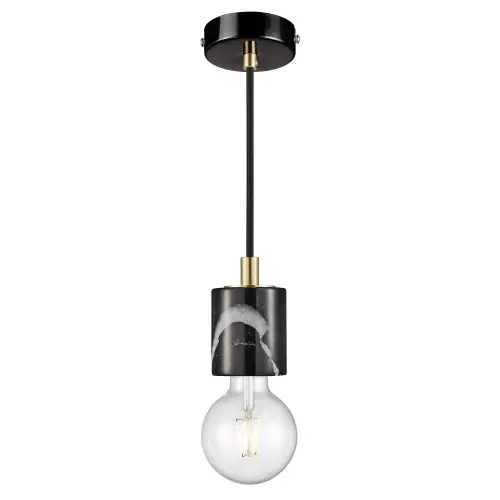 Dostępne od ręki Lampa marmurowa Siv oprawka kabel z podsufitką, czarna Nordlux