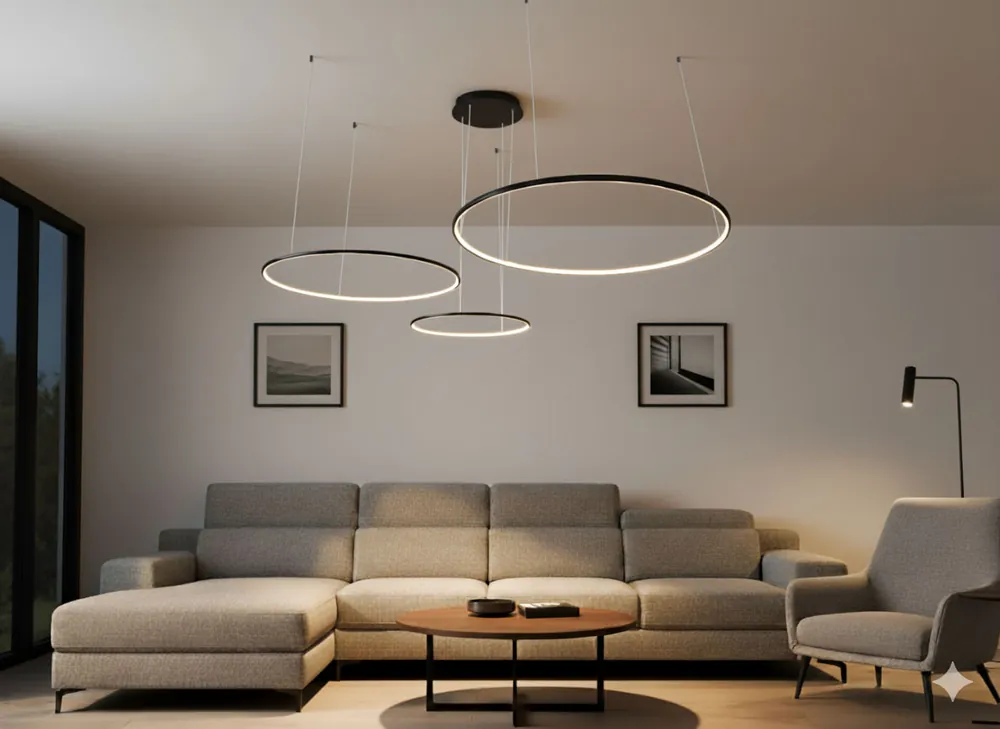 Bezpieczna płatność Hodo lampa wisząca LED z pilotem 40/60/80cm 116W czarna