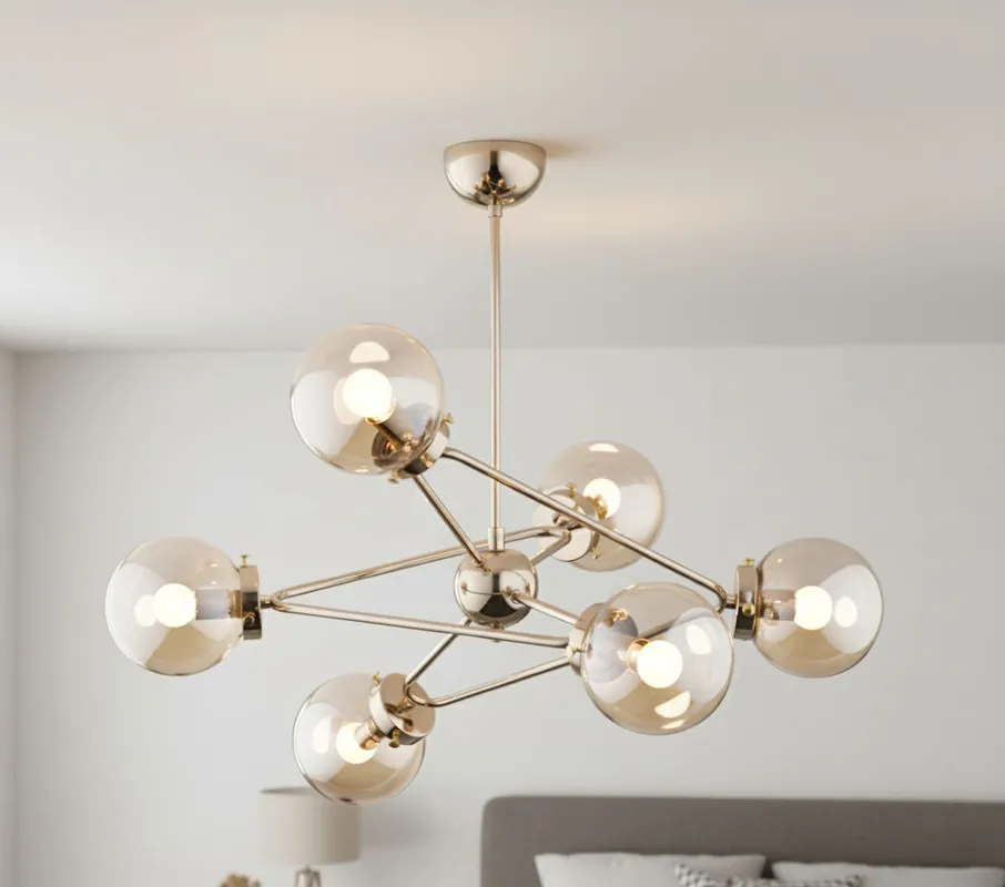 Zniżka Resto lampa wisząca 6punktowa złota 63069