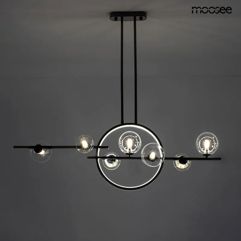 Tani Alure Line Twin 90 LED + G9 lampa wisząca 8punktowa czarna MSE010100346