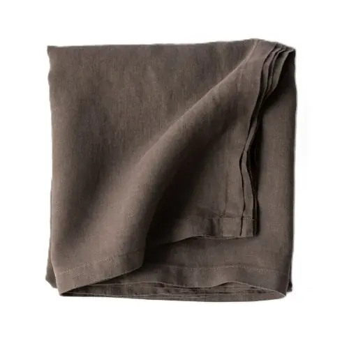 Obrus z miękkiego lnu stone washed 175x175, Taupe Tell Me More Szybka wysyłka