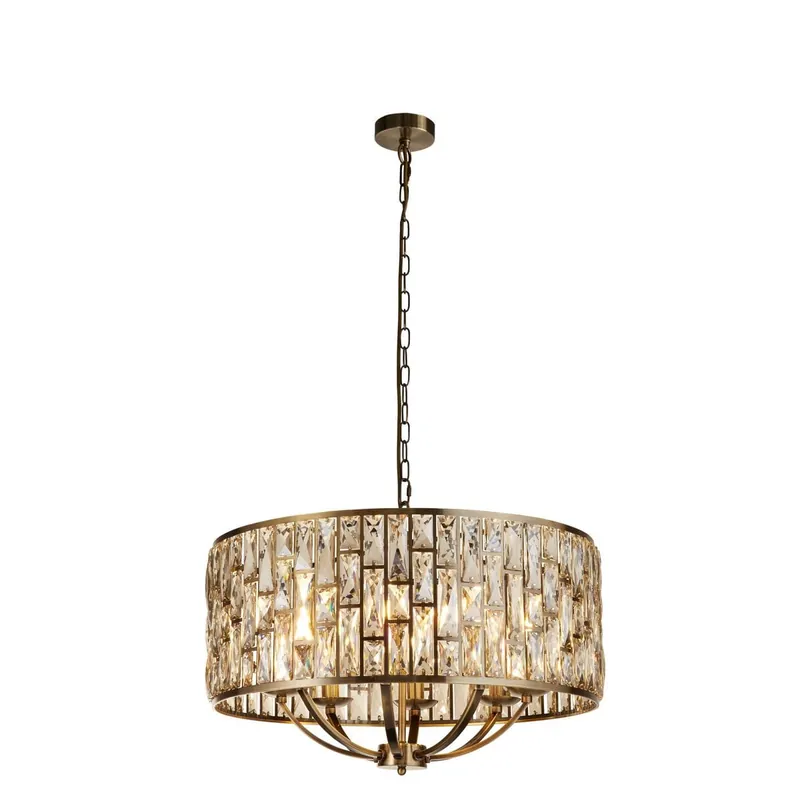 Wybór klientów Bijou lampa wisząca 8xE14 antyczny mosiądz 65888AB