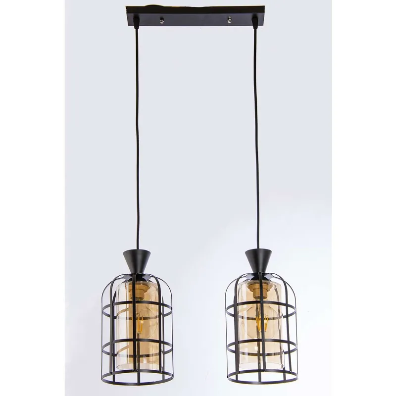 Wisząca lampa druciana VEN W5007/2 BK industrialna czarny miodowy Tylko do końca tygodnia