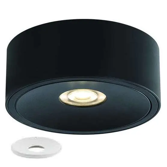 Wpuszczana LAMPA sufitowa Neo Slim Nero KG + Ufo Cromo Orlicki Design podtynkowa OPRAWA metalowa okrągła czarna chrom Taniej