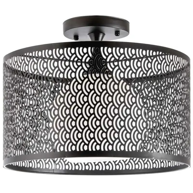 Lampa sufitowa VEN N2100/1H ażurowa kula szklana czarna biała Łatwy zwrot