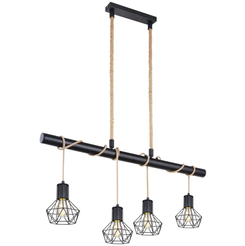 Darmowa dostawa LAMPA wisząca PRISKA 540174H Globo belka OPRAWA skandynawska ZWIS liny brązowe czarne