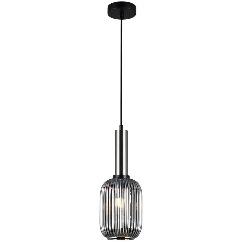 Ekspresowa dostawa LAMPA wisząca ANTIOLA PND55881MSC+SG Italux szklana OPRAWA loftowy zwis plisowany nikiel przydymiony