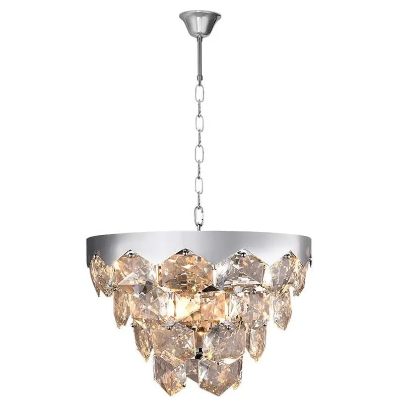 Pałacowa LAMPA wisząca GRACE ML5993 Milagro kryształowa OPRAWA okrągły ZWIS na łańcuchu chrom Łatwy zwrot