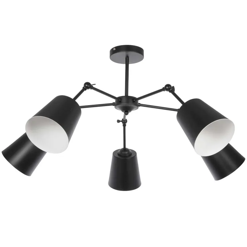 Loftowa Lampa sufitowa VEN WN 3250/5 regulowana metalowy pająk czarny Promocja