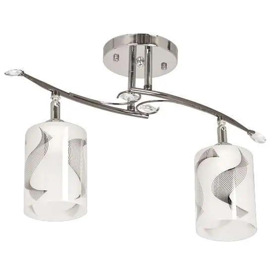 Lampa sufitowa VEN WN 0624/2 szklane tuby wzorki chrom białe Wybór klientów