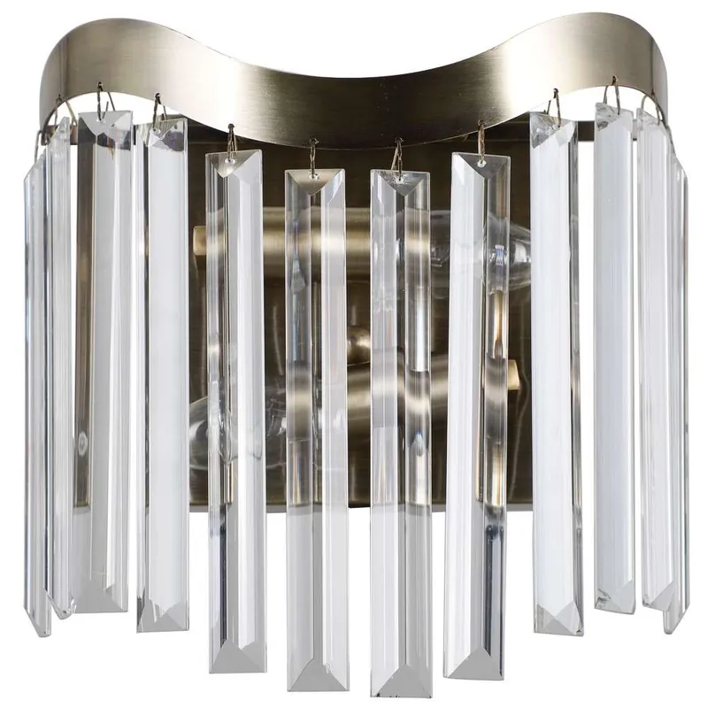 LAMPA ścienna SABRIGA WL445442 Italux metalowa OPRAWA kinkiet glamour kryształki brąz przezroczyste Sprawdź teraz