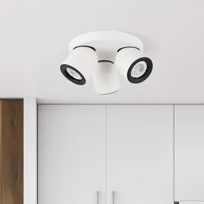 Niska cena Sufitowa LAMPA plafon NUORA SPL28553CWH Italux okrągła OPRAWA metalowa regulowane reflektorki białe czarne
