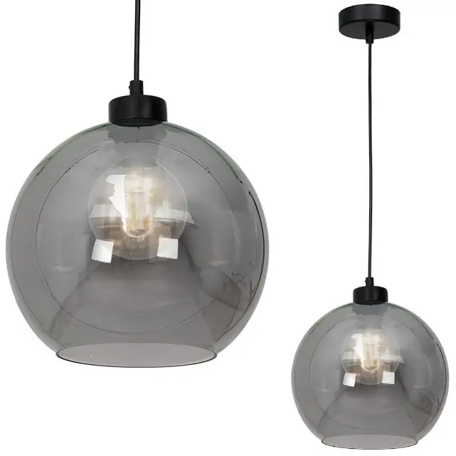 Dostępne od ręki Skandynawska LAMPA wisząca SOFIA MLP6577 Milagro loftowa OPRAWA szklana kula zwis czarny przydymiony