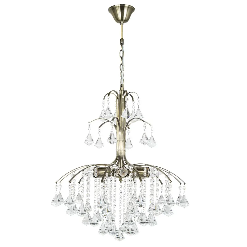 LAMPA wisząca 6246/6 21QG + TR Elem pałacowa OPRAWA crystal glamour zwis mosiądz przezroczysty Szybka dostawa