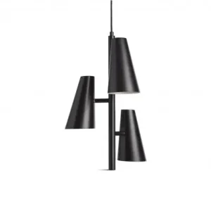 Cono lampa sufitowa potrójna (Czarna) Szybka dostawa