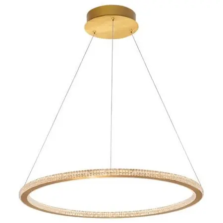 Wisząca LAMPA glamour MONTE LE41695 Luces Exclusivas metalowa OPRAWA pierścień ZWIS LED 48W 2935K modernistyczny ring złoty Ostatnie sztuki