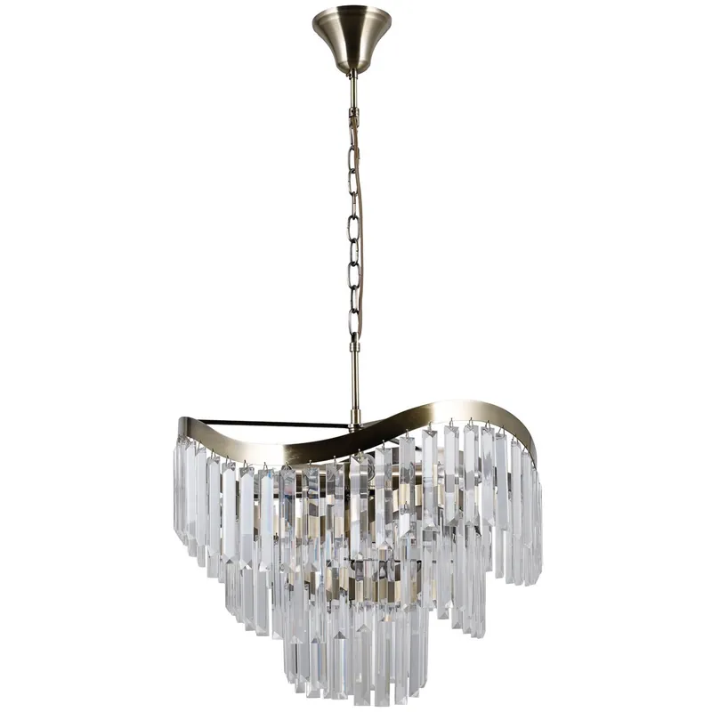 Nowość LAMPA wisząca SABRIGA PND445448 Italux glamour OPRAWA na łańcuchu ZWIS kryształki crystals brąz antyczny