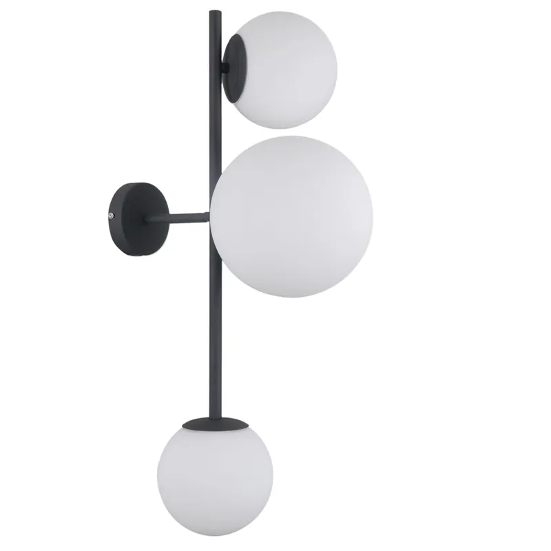 Cena promocyjna Modernistyczna LAMPA ścienna VAILANTE WL312213ASBL Italux sufitowa OPRAWA szklane kule kinkiet czarny