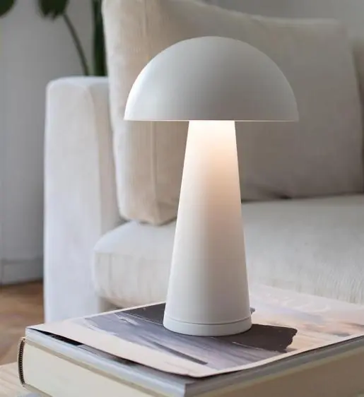 Bezpieczna płatność Fungi lampa stołowa bezprzewodowa (Biała)