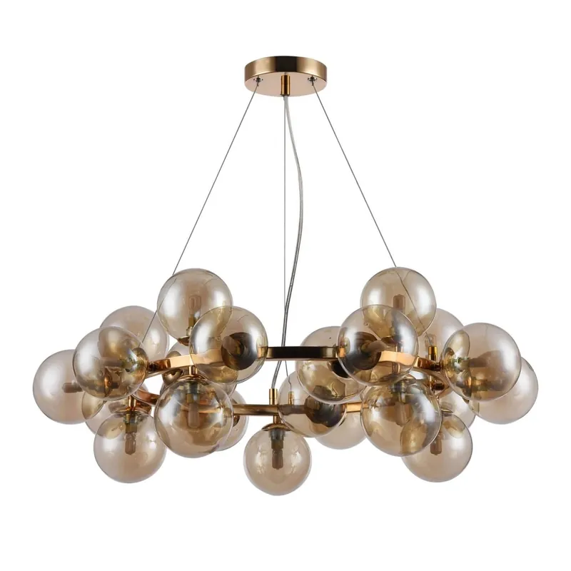 Ostatnia szansa LAMPA wisząca DALLAS MOD548PL25G Maytoni modernistyczna LAMPA szklany ZWIS molekuły kule balls złote bursztynowe