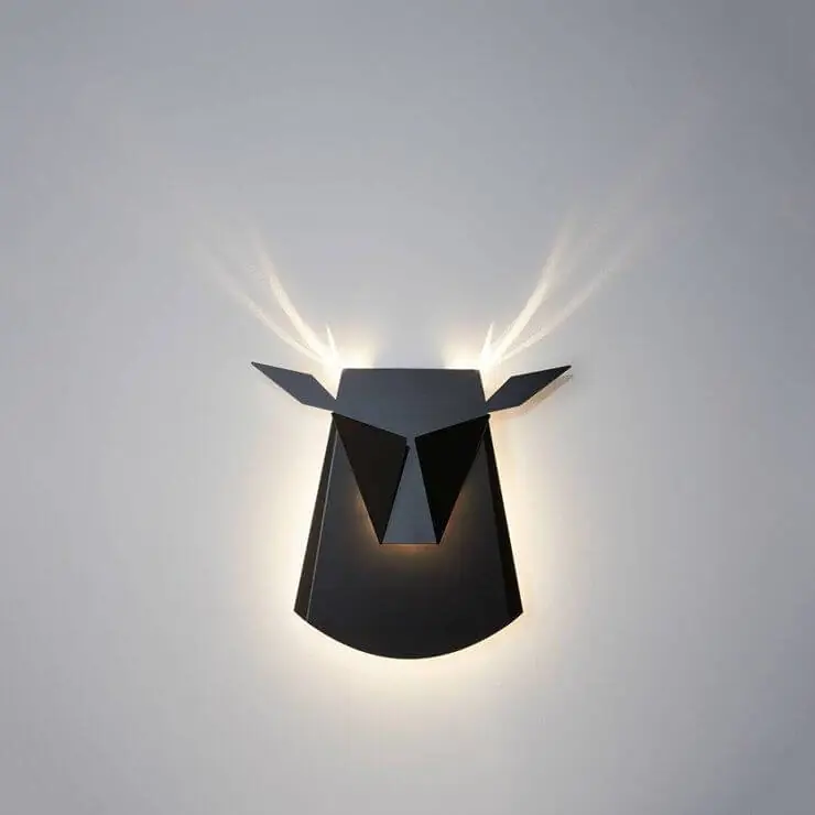 Cena promocyjna Lampa ścienna ORIGAMI DEERB metalowa jeleń LED 6W 3000K kinkiet czarny