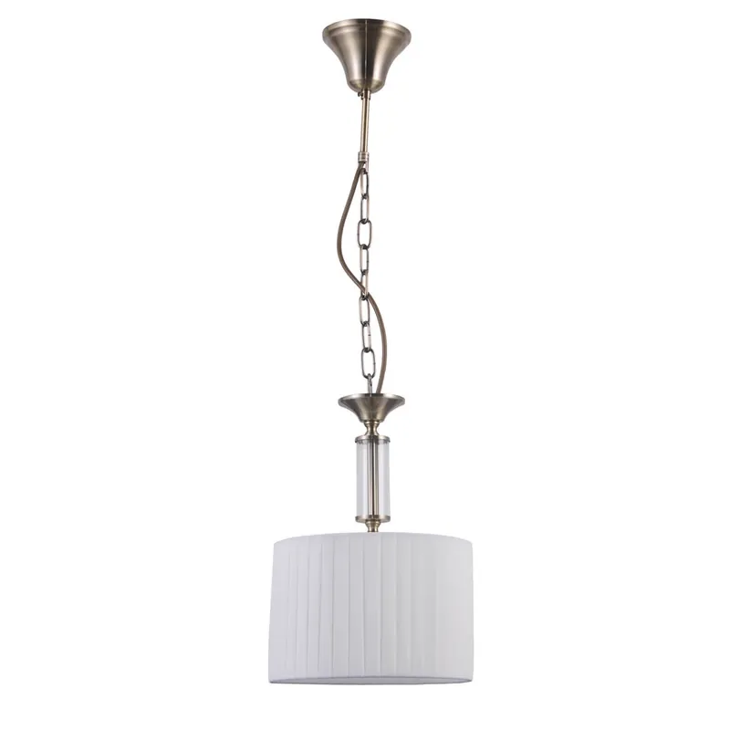 Antyczna LAMPA wisząca FERLENA PND283431 Italux abażurowa OPRAWA zwis na łańcuchu brąz biały Najlepsza cena