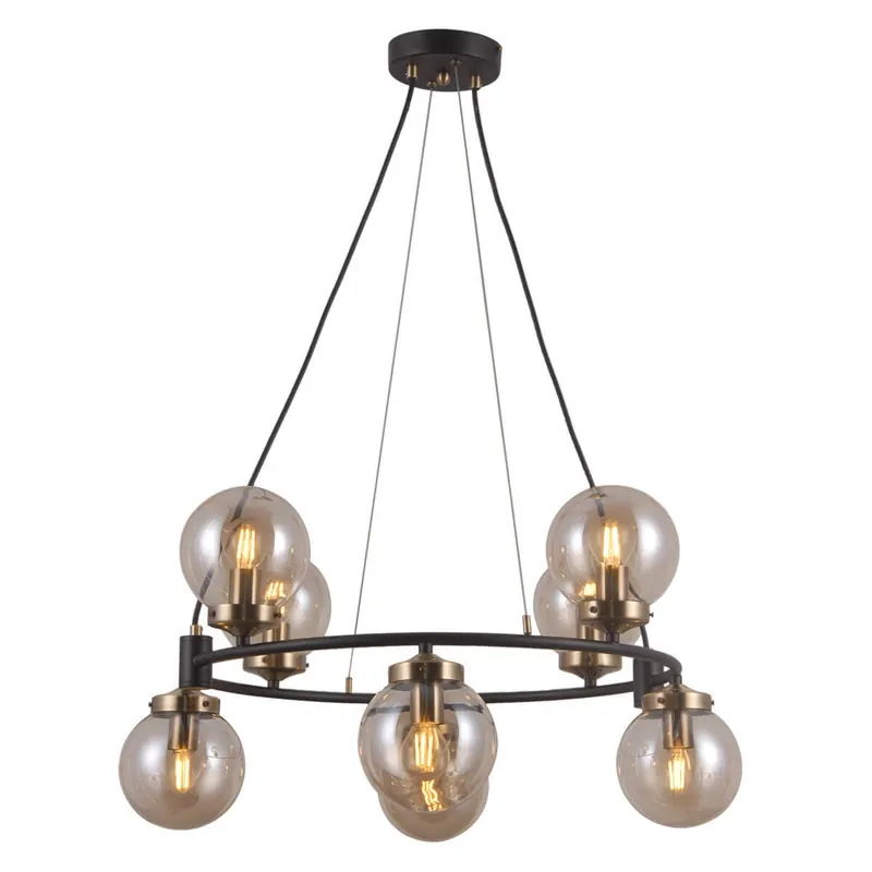 LAMPA wisząca GALVEZ PND286228A Italux modernistyczna OPRAWA loftowy ZWIS kule balls czarne brąz bursztynowe Ekspresowa dostawa