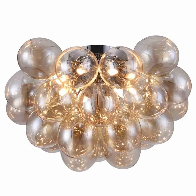 Plafon LAMPA modernistyczna BALBO MOD112CL08G Maytoni sufitowa OPRAWA plafoniera szklana kule molekuły koniak Promocja