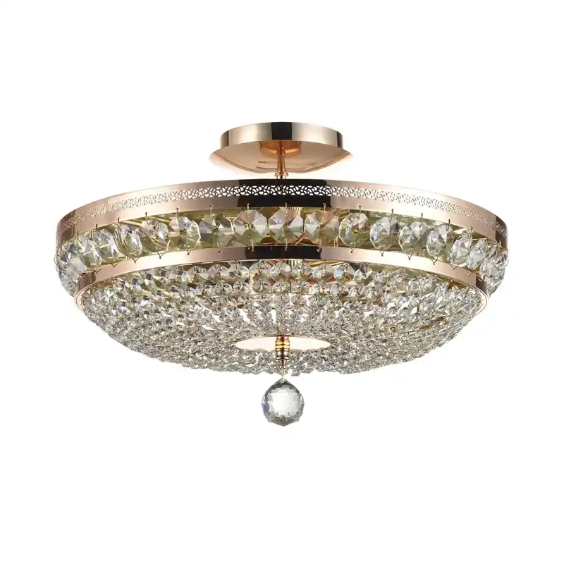 Hit sprzedaży Plafoniera LAMPA sufitowa OTTILIA DIA700CL06G Maytoni okrągła OPRAWA kryształowy plafon glamour złoty