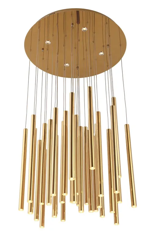 Popularny LAMPA wisząca ORGANIC P0242D Maxlight metalowa OPRAWA zwis LED 45W 3000K sople tuby złote