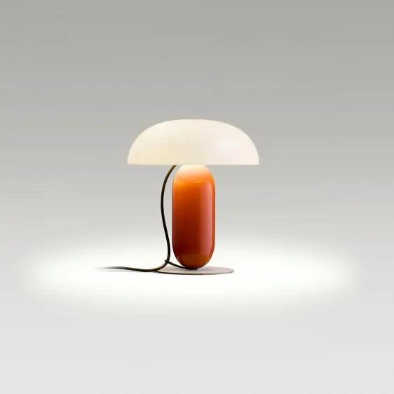 Ograniczona ilość Gambosa S lampa stołowa (Opal / pomarańczowy, S)