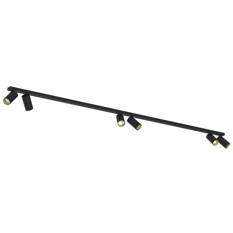 Szybka dostawa 6punktowa lampa reflektorowa Mono 7770 metalowa do salonu czarna