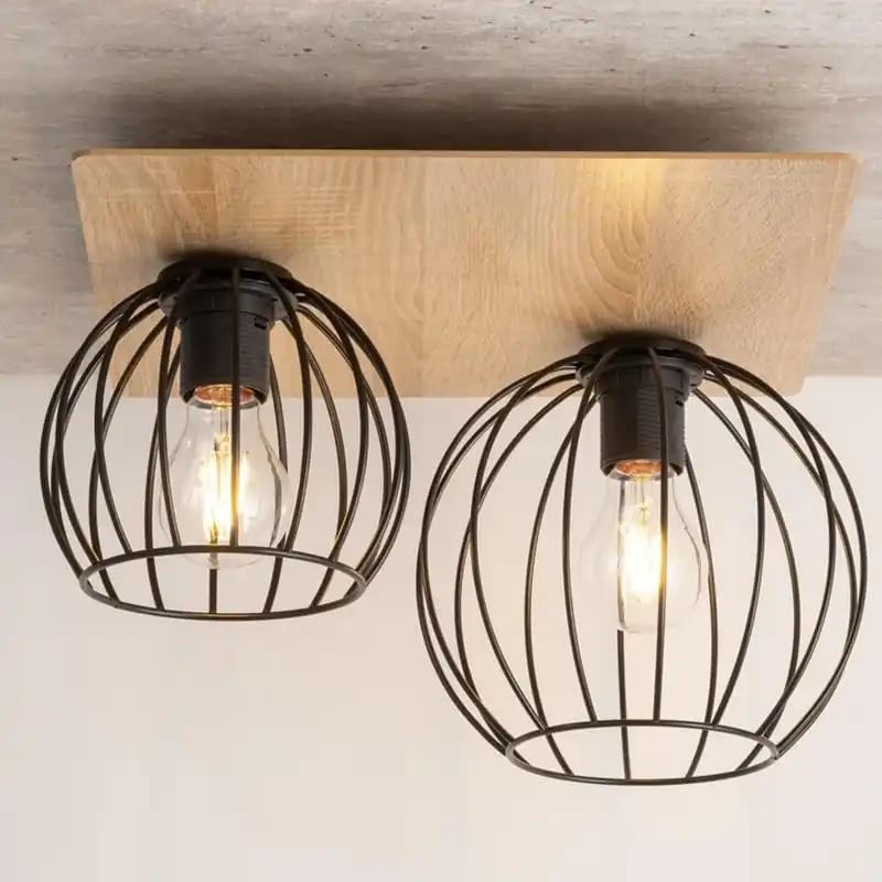 2punktowa lampa sufitowa Cyber 32358 klatki czarne do salonu Cena promocyjna