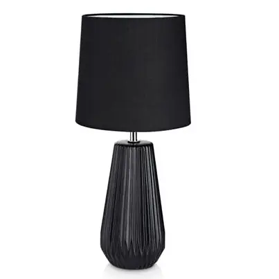 Szybka wysyłka Ceramiczna lampa nocna Nicci 106624 plisowana do sypialni czarna