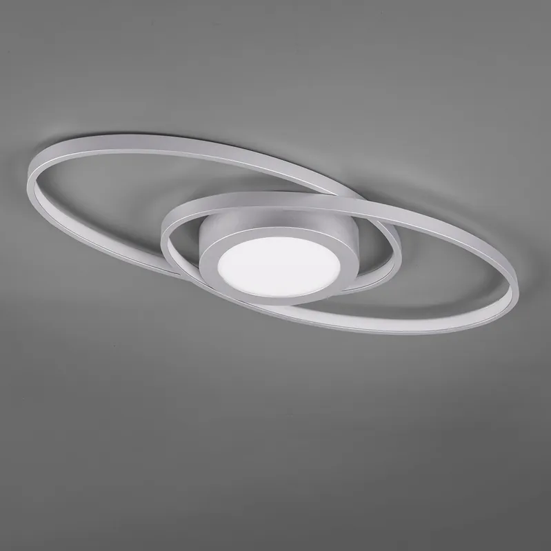 Darmowy zwrot Srebrna lampa sufitowa Galaxy LED 27W 3000K nowoczesna nad łóżko