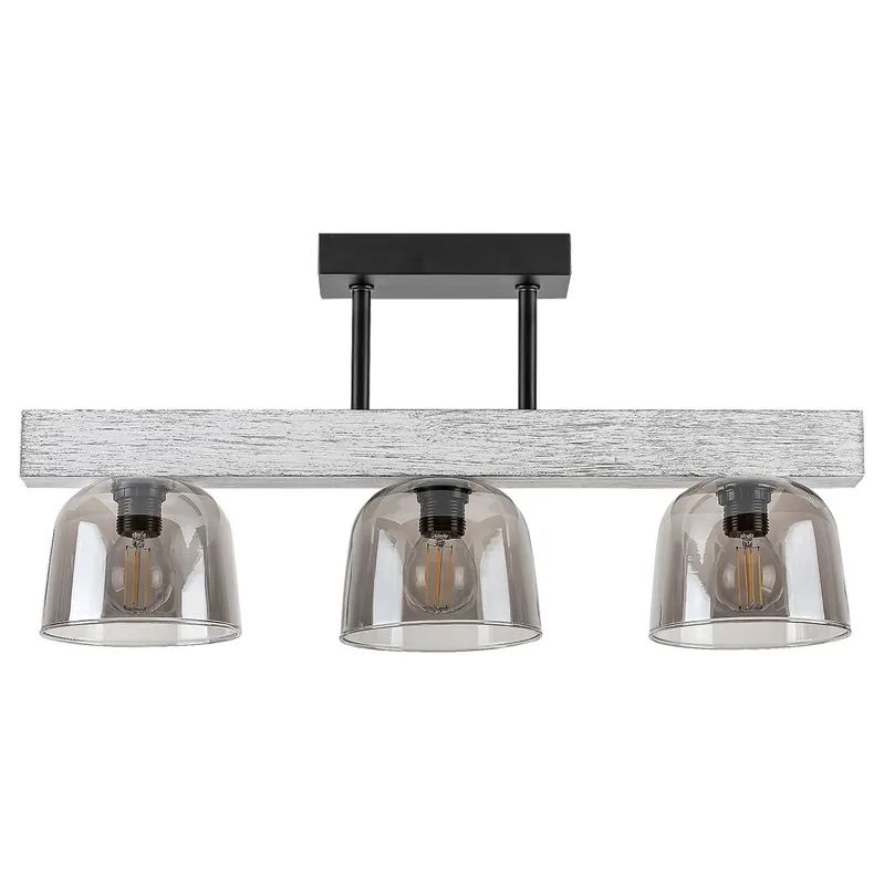 Sufitowa lampa szklana Cardamom 3119 do przedpokoju czarna srebrna Tani