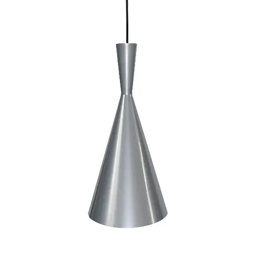 Metalowa lampa wisząca Trincola 5311 stożek do salonu nad stolik srebrny Dostępne od ręki