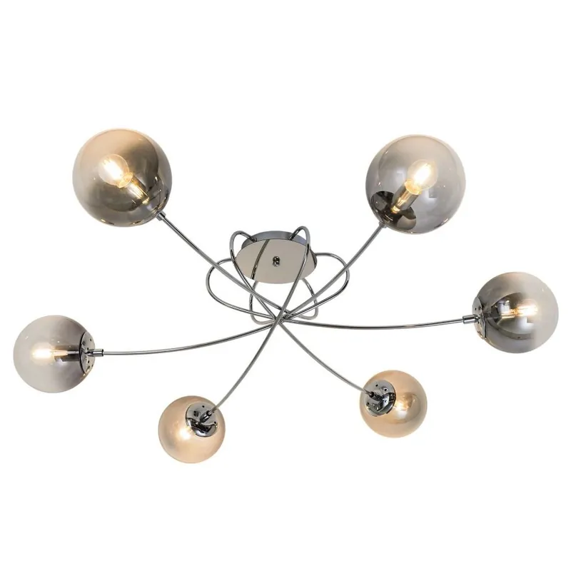 Okazja Sypialniana lampa sufitowa Lixa szklana nad łóżko loft chrom