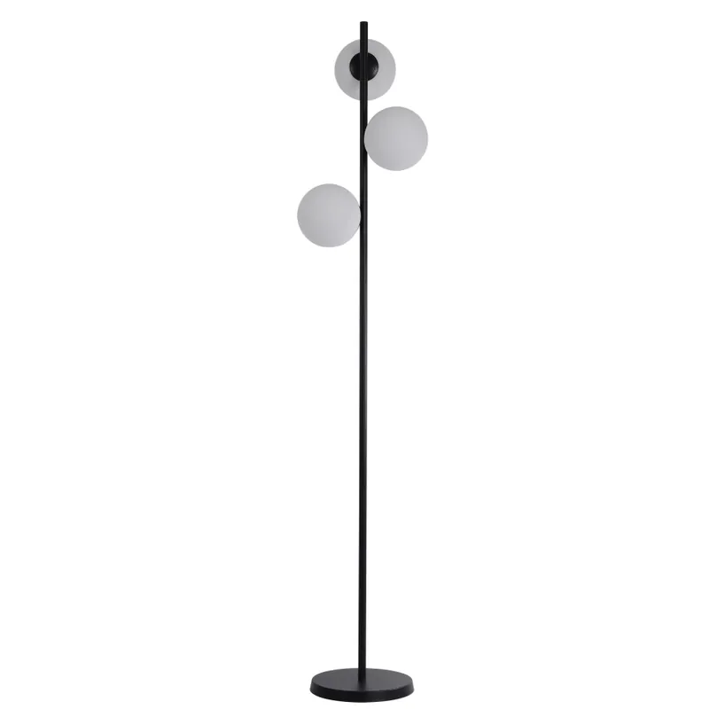 Ograniczona ilość Lampa podłogowa czarna Dorado LP002/3F BK Light Prestige mleczne kule do salonu