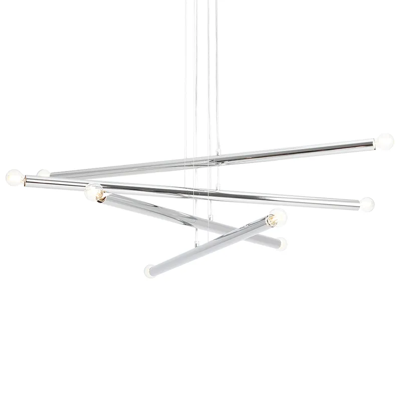 Żyrandol salonowy Tubo 1072P4 Aldex 8punktowa metalowa lampa chrom Ostatnie sztuki