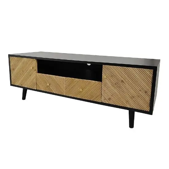 Promocja Szafka RTV Vermont 140x46x47 black/wood