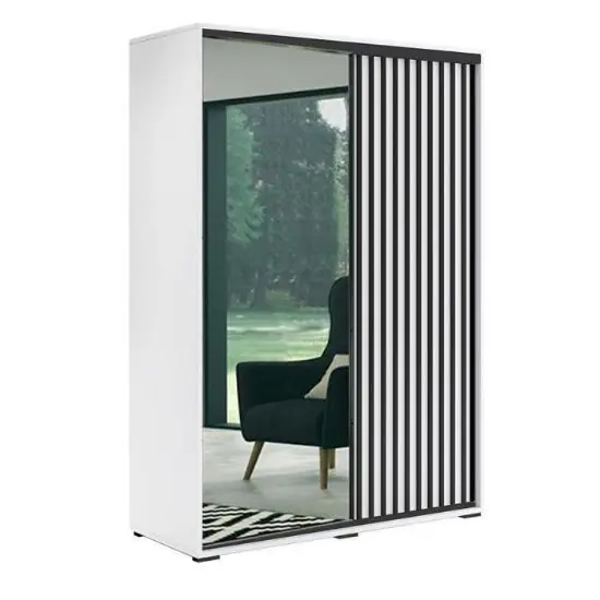 Promocja Szafa Atena biały/lamela czarna 200x215x62