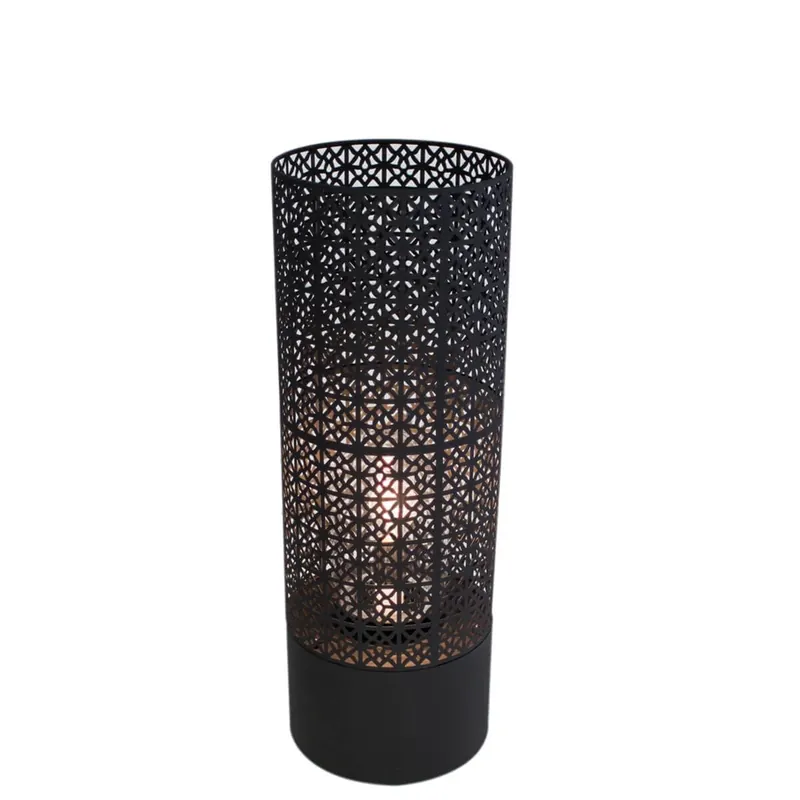 Bezpieczne zakupy Podłogowa lampa ażurowa Maison metalowa okrągła czarna