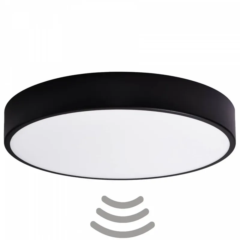 Pokojowa lampa sufitowa 137623621986 czarny plafon okrągły z sensorem ruchu Sprawdź teraz